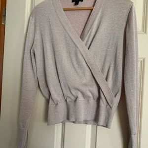 J Crew Faux wrap sweater in rose gold